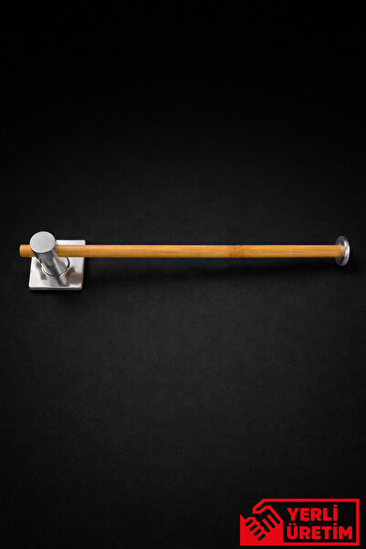 Fhilli Kendiliğinden Yapışkanlı Bambu Rulo Kağıt Havluluk Tutacağı 35 cm Krom