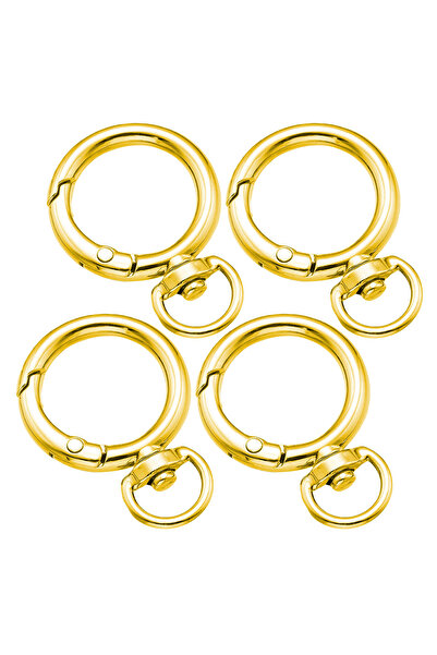 Choice 4 قطع ذهبية 4/8/15/30/50 قطعة خطافات زنبركية دائرية، حلقات دائرية دوار...