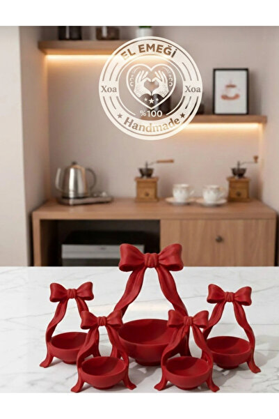 XOA Collection Red Charm Kahve Yanı Dekoratif Şekerlik & Lokumluk Sunum S