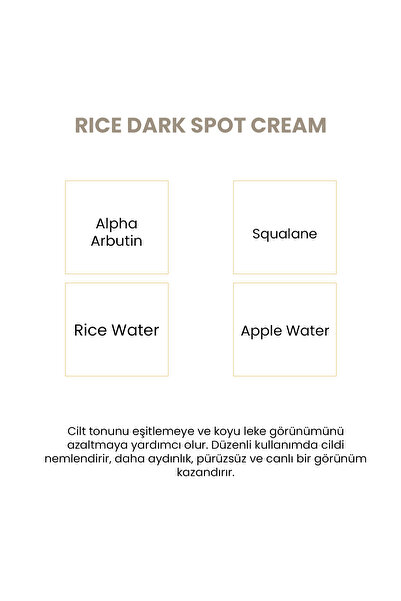 Qremfi Rice Dark Spot Pirinç Özlü Aydınlatıcı & Nemlendirici Krem 50 ml