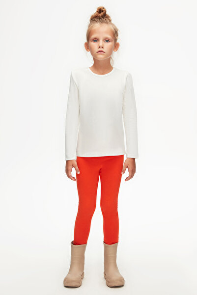 LOVETTI Tricou sezonier pentru fete din Lycra cu maneca lunga - Ecru Basic