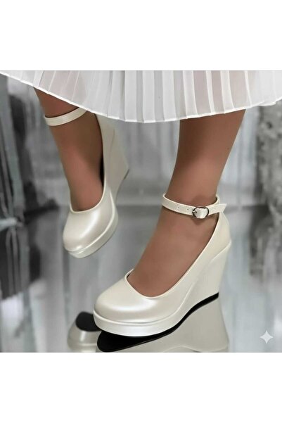 AYDOĞDU by ünal Wedge Sole Bridal Shoes