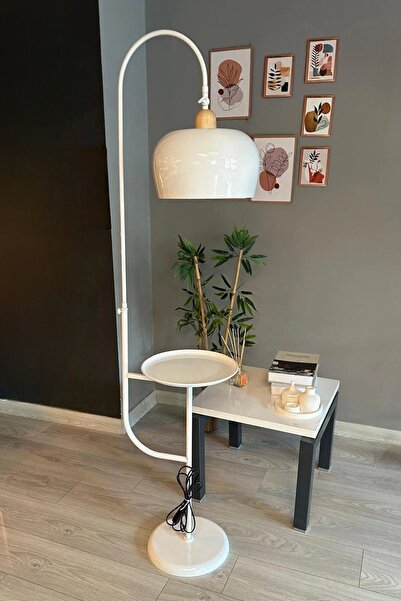 Bamyum Lambader Beyaz Hareketli Başlık Sehpalı Modern Dekoratif Metal Oturma ...