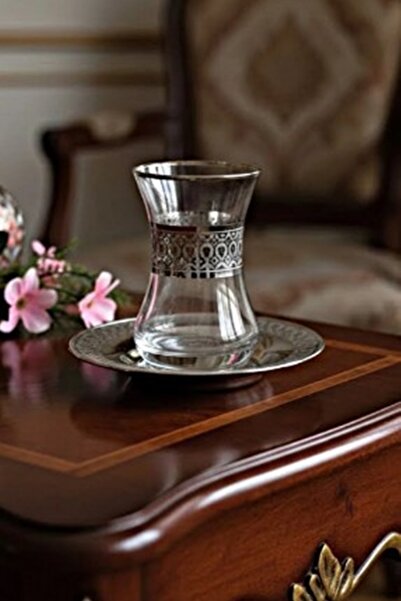 Paşabahçe طقم شاي مكون من 12 قطعة من ديكوستايل باشابتشي توليب مزين بتفاصيل ذه...