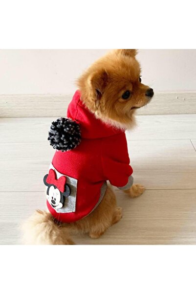 Kemique فستان رياضي لطيف على شكل فأر أحمر من جلد الغزال للكلاب