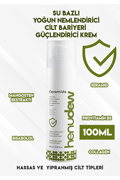 Henudew Yoğun Nemlendirici ve Cilt Bariyeri Güçlendirici Su Bazlı Krem, Seram...