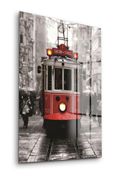 Decovetro Γυάλινος πίνακας με θέα στην πόλη του τραμ