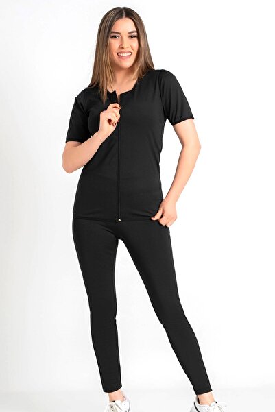 SWEETKORSE Set două-în-unul de top cu fermoar și colanți termici