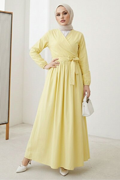 Bestenur طقم مكون من قطعتين تنورة بلوزة مربوطة 1465 - أصفر
