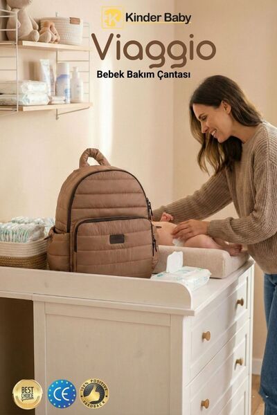 Kinder Baby حقيبة فياجيو للعناية بالطفل مقاومة للماء مع حقيبة زجاجات حرارية و...
