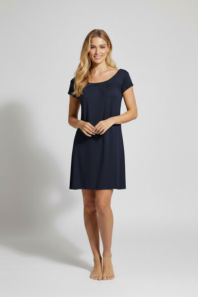 AYYILDIZ 59333 Rochie bleumarin din bumbac pieptănat