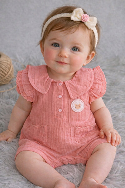 UrazTasarım YAZLIK NATURAL %100 PAMUK MÜSLİN KIZ BEBEK/ÇOCUK TULUM , YAZLIK M...