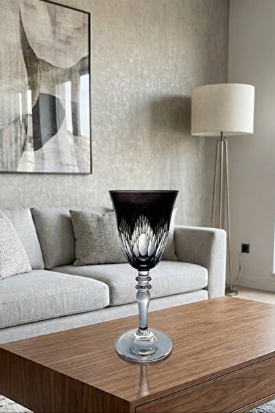 DECOSTYLE Patentli Tasarım Lismore Renkli Kadeh Bardak 270cc - Tekli Lüks Cam...