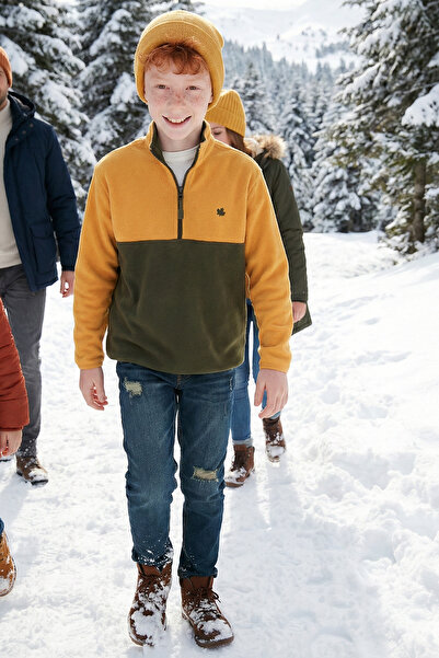 Lela Fleece unisex pentru copii cu textură moale și jumătate de fermoar bloc ...