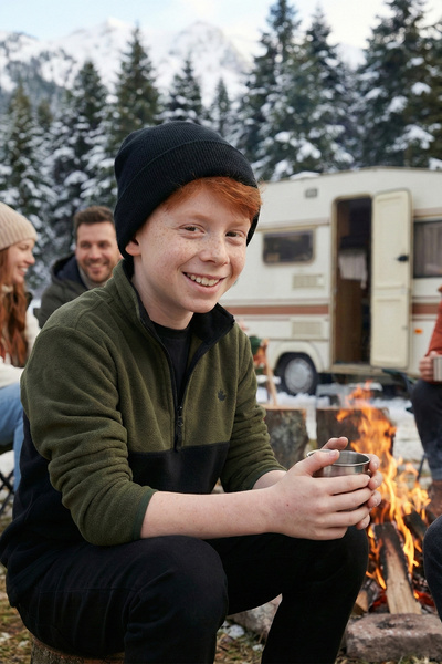 Lela Fleece unisex pentru copii cu textură moale și jumătate de fermoar bloc ...