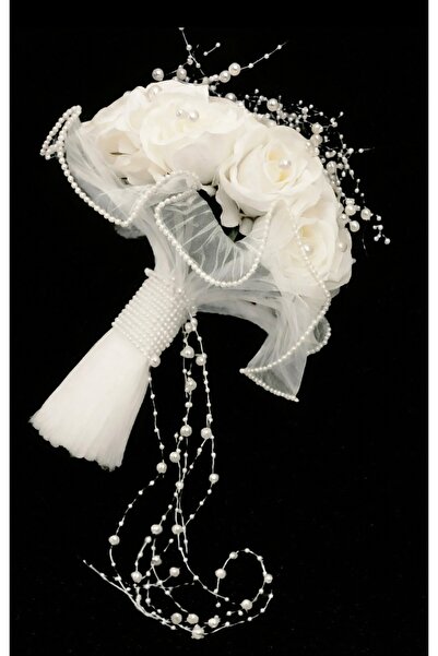 Botanikelbuketleri 15 adet güllü incili ve incili tüllü buket