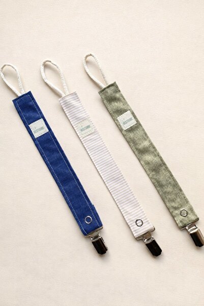 Le Petite Histoire 3'lü Emzik Askısı - Emzik Zinciri %100 Pamuk - Yıkanabilir