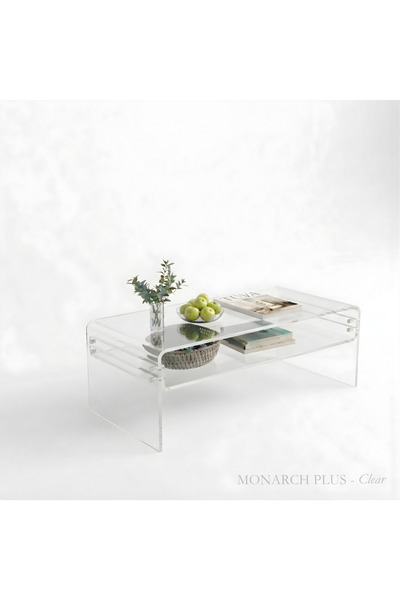 TUVA MONARCH PLUS | Ara Raflı Modern Orta Sehpa | Premium Akrilik Salon Ofis ...