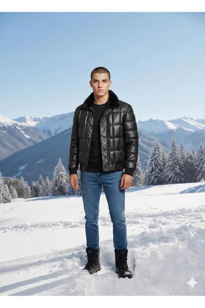Brango Erkek Deri Rahat Kesim Mont