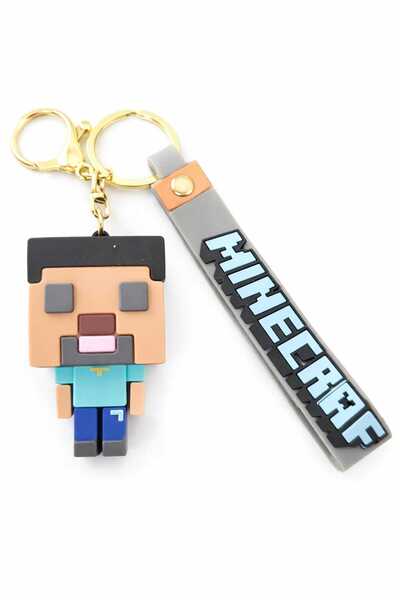 KAYLANIN DÜNYASI Minecraft Karakter Anahtarlık,çanta süsü,3D,silikon