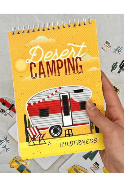 Kağıt Gemi Dükkan Caiet spiralat cu dungi pentru camping în deșert cu autocol...