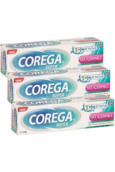 Corega Tat Içermez Diş Protez Yapıştırıcı Krem 40gr 3 Adet