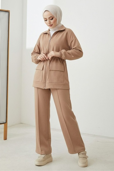 Bestenur Double Suit with Cap Pocket 1652 - Mink