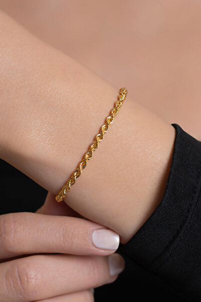 Bayar Gold 14 Ayar Altın 8 Mikron Halat Bileklik