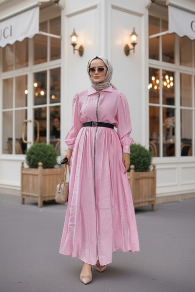 Aselim Hijap Moda Βαμβακερό φόρεμα με φερμουάρ |   Καλοκαιρινό καθημερινό και...