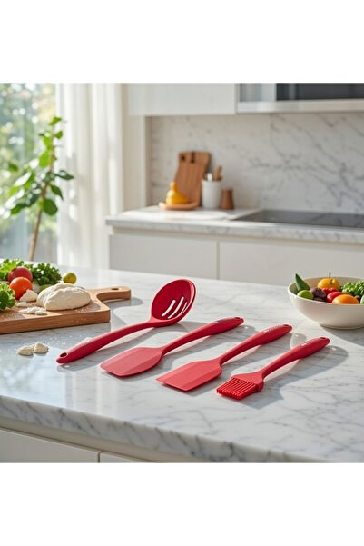 GenelTedarik طقم مغرفة مكون من 4 قطع Si̇li̇kon