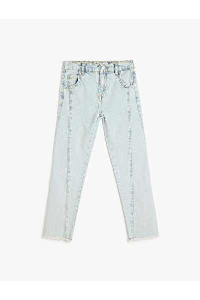 Koton Girl's High Waist Cotton - Boyfriend Jean 5Skg40014Ad Light Indigo