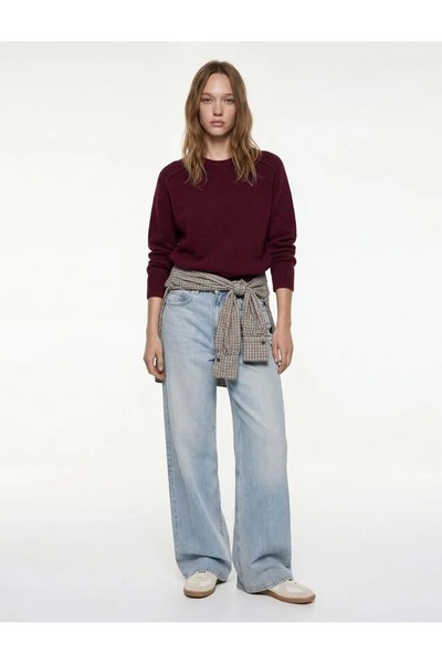 Koton Women's Clothing Long Sleeve Crew Neck Stitching Detailed Basic Knitwea...