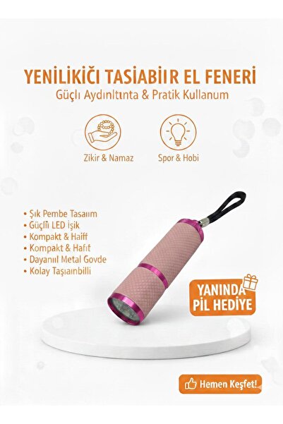 TeknoEser Mini LED El Feneri Anahtarlık – Taşınabilir, Güçlü Işık, Kamp & Aci...