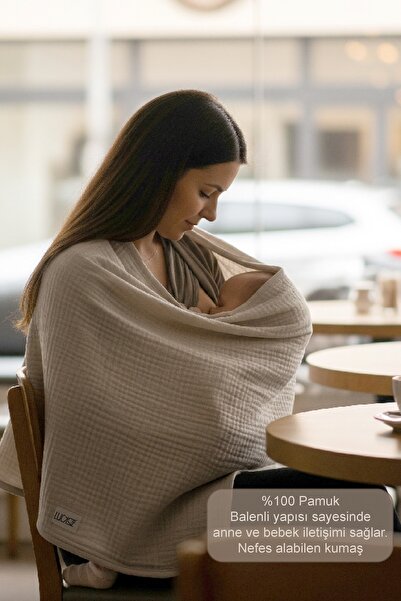 LUCKKA Balenli 2 Katlı Müslin Emzirme Önlüğü - EnÖnBej