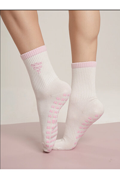 PS Girls Șosete de yoga Pilates - Șosete antiderapante cu talpă roz - Șosete ...