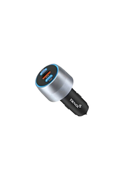 Tiknal PD Car Charger 65W - Fast Charging for Three Devices Simultaneously