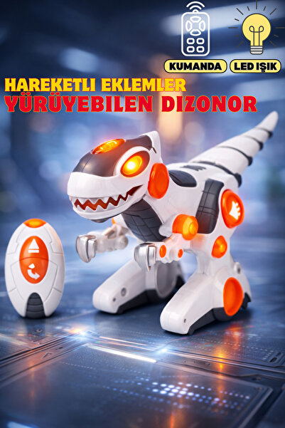 YILDIRIM OYUNCAK Kumandalı Full Fonksiyon Kolları Ve Ağzı Hareketli Dinoforce...