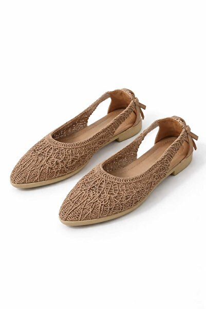 Slipcat Women's Straw Open-Side Bow Back Ballerina Shoes for Home and Outdoor...