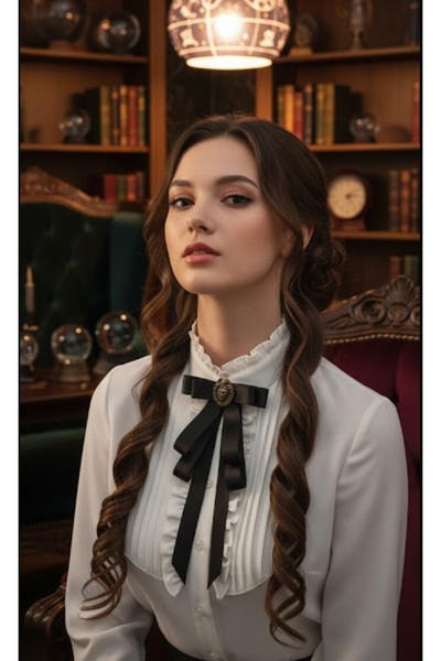 LO ADORO Lion Detail Women's Tie Women's Detail Brooch Collar Accessory Women...