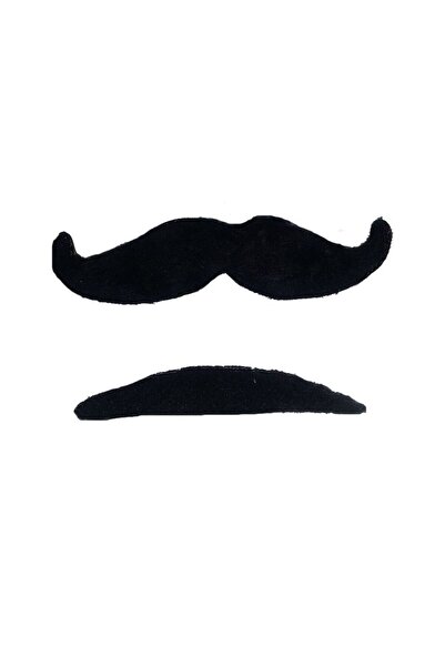 Pandoli Partidolu Yapışkanlı 2 li Siyah Renk Takma Bıyık Seti