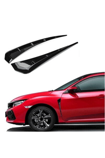 Autowise Oto Araç Universal Çamurluk Venti Honda Civic FC5 Model Vent FC5 Venti Parlak Siyah Piano Black