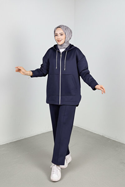 Weak Blue oversized με κουκούλα Σετ αθλητικής φόρμας Hijab Sport Set - Μπλε ν...