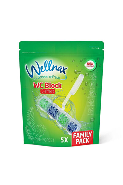 Wellnax breeze refresh ( 5'li Paket ) WC Blok Çam Ormanı – Yoğun Köpük Etkisi, Hijyenik Temizlik, Klozet Blok