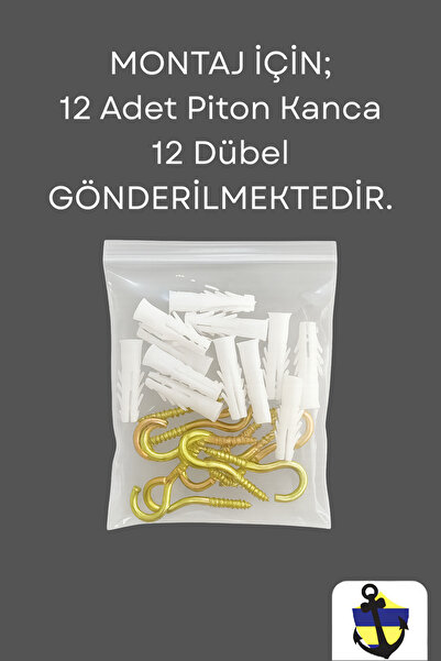 Genel Markalar Piton Vida Avize Kancası Plastik Dübel Balkon Kuş Kedi Filesi Montaj Seti