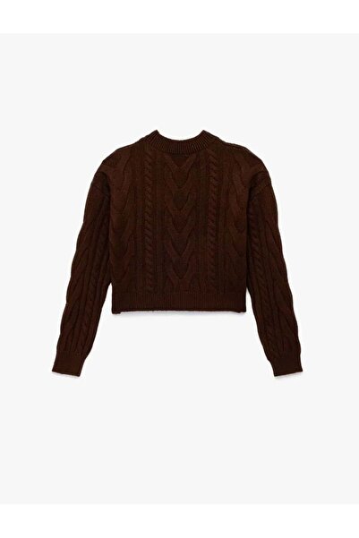 Koton Îmbrăcăminte pentru femei cu mânecă lungă guler rotund Pulover tricotat...