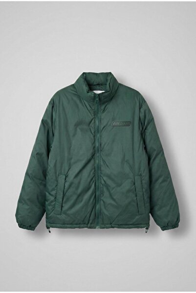 ablukaonline Чоловічий зелений оверсайз-пальто - з високим коміром і кишенями...