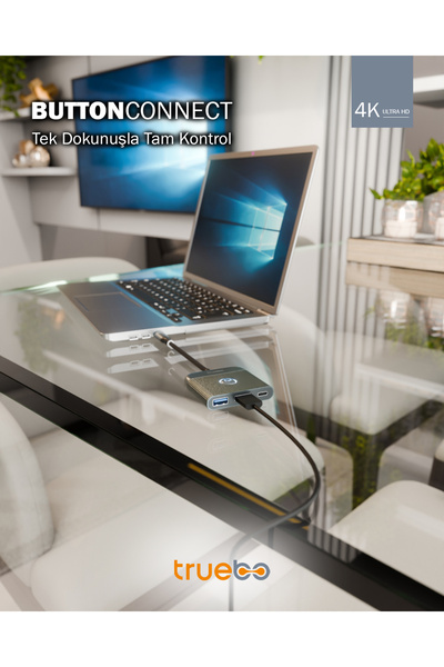 truebo ButtonConnect 3in1 Aç/kapa Tuşu Hdmı Hub