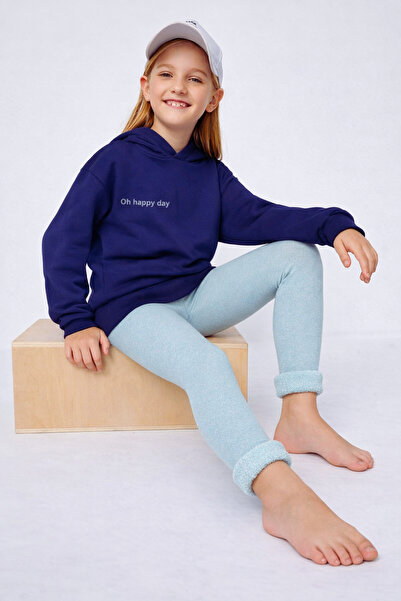 Katia&Bony Colanți pentru copii cu prosop în interior, albastru antracit