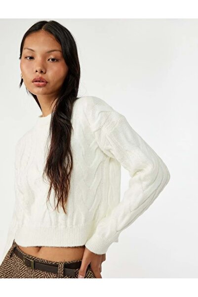 Koton Îmbrăcăminte pentru femei cu mânecă lungă guler rotund Pulover tricotat...