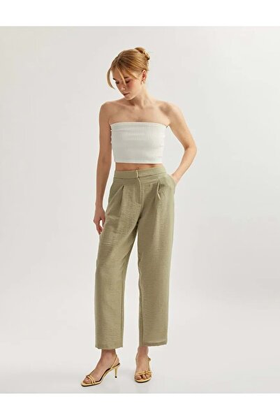 Koton Îmbrăcăminte pentru femei, cu aspect de in, cu pliuri, cu buzunare, pan...